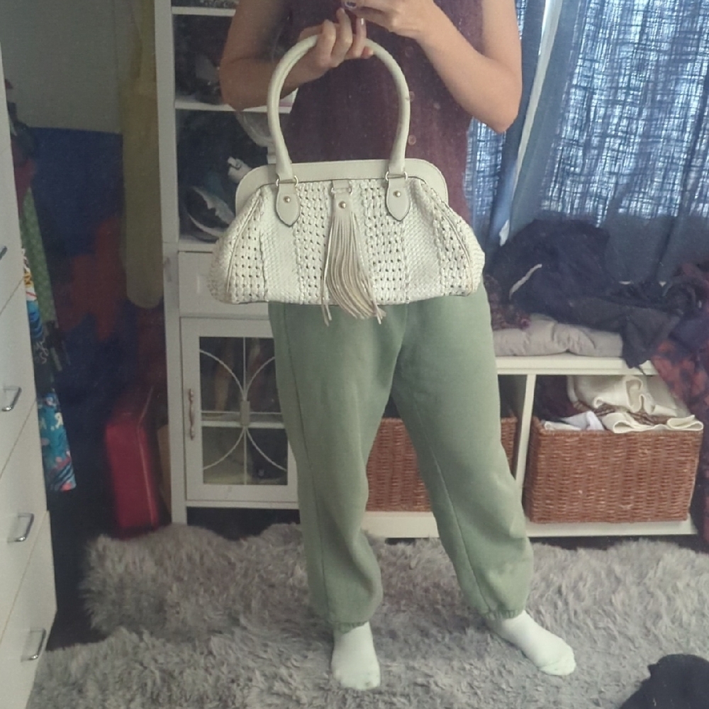 MaxMara Cream Woven Shoulder Bag - Picture 8 of 8